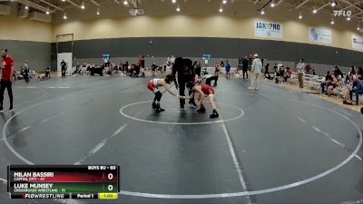 60 lbs Semifinal - Luke Munsey, Crossroads Wrestling vs Milan Bassiri, Capital City