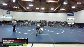 125 lbs Champ. Round 1 - Bridger Ricks, Utah Valley vs Elijah Valencia, Menlo College