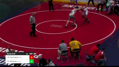 252 lbs Round Of 32 - Dakota Carmona, Canon McMillan vs Robert Whitmer, Shamokin