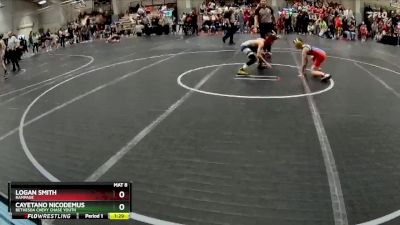 85 lbs 1st Place Match - Logan Smith, Rampage vs Cayetano Nicodemus, Bethesda Chevy Chase Youth