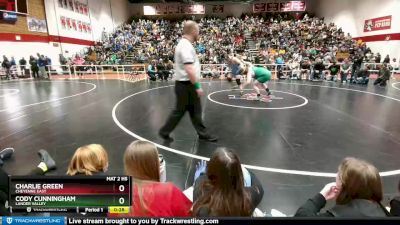 285 lbs 3rd Place Match - Cody Cunningham, Lander Valley vs Charlie Green, Cheyenne East