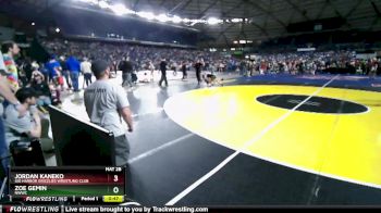 92 lbs Quarterfinal - Zoe Gemin, NWWC vs Jordan Kaneko, Gig Harbor Grizzlies Wrestling Club