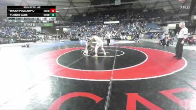 Boys 2A 190 lbs 1st Place Match - Tucker Land, W. F. West vs Micah Policarpio, Chief Sealth