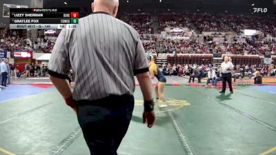 G - 140 lbs Semifinal - Lizzy Sherman, Billings Senior High School Girls vs Graylee Fox, Custer Co. (Miles City) Girls