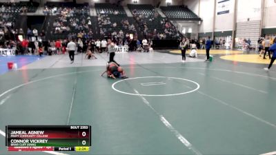 133 lbs Cons. Round 2 - Connor Vickrey, Briar Cliff (Iowa) vs Jameal Agnew, Pratt Community College