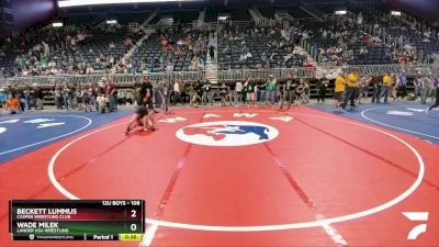 108 lbs Champ. Round 1 - Beckett Lummus, Casper Wrestling Club vs Wade Milek, Lander USA Wrestling