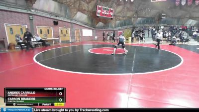 184 lbs Champ. Round 1 - Andres Carrillo, Santa Ana College vs Carson Brander, Cuesta College