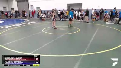 110 lbs Round 2 - Aubrianna Wilde, Bethel Freestyle Wrestling Club vs Madison Cottrell, Pioneer Grappling Academy