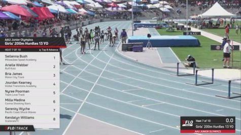 2026 AAU Junior Olympic Games - Youth Girls' 200m Hurdles, Prelims 7 - Age 13