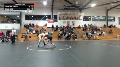 174 lbs 1st Place Match - Carter Lloyd, Baldwin Wallace vs David Cox, Manchester