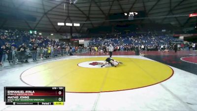 120 lbs Cons. Round 4 - Mathis Johns, South West Washington Wrestling Club vs Emmanuel Ayala, Othello Wrestling Club