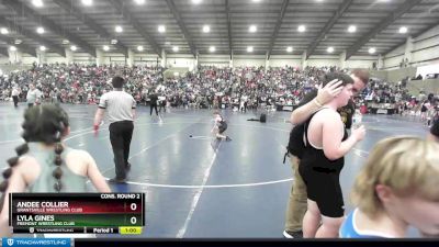 67 lbs Cons. Round 2 - Andee Collier, Grantsville Wrestling Club vs Lyla Gines, Fremont Wrestling Club