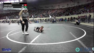 37 lbs Round Of 16 - Asher Ensey, Kiefer Youth Wrestling Club vs Kase Zappone, Barnsdall Youth Wrestling
