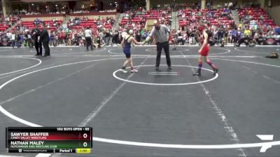 85 lbs Cons. Round 3 - Nathan Maley, Hutchinson Kids Westling Club vs Sawyer Shaffer, Caney Valley Wrestling