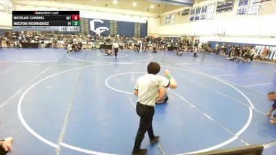 126 lbs Champ. Round 2 - Nicolas Cardiel, Rancho Bernardo Wrestling vs Hector Rodriguez, Victor Villians