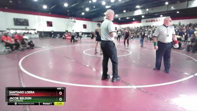 150 lbs Quarterfinal - Santiago Loera, Etiwanda vs Jacob Beldon, San Clemente