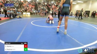 132 lbs Quarterfinal - Zane Agnew, Bartlesville Wrestling Club vs Jason Postma, Wagoner Takedown Club