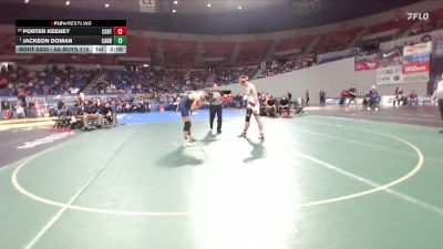 5A Boys 215 lbs Semifinal - Jackson Doman, Canby Boys vs Porter Keeney, Central Boys