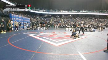 6A 150 lbs Cons. Semi - Jacob De La Torre, Union Pines High School vs Andrew Voigt, Southeast Guilford High School