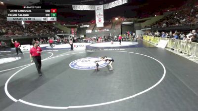 43 lbs Champ. Rd Of 16 - Zayn Sandoval, Team Selma Wrestling Club vs Calvin Calangi, Beat The Streets - Los Angeles