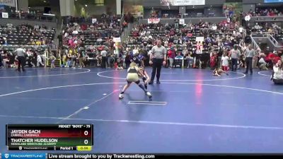 75 lbs Cons. Round 2 - Thatcher Hudelson, Siouxland Wrestling Academy vs Jayden Gach, Carroll Cardinals