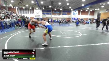 175 lbs Cons. Round 2 - Gavin Yager, Fountain Valley vs Carlos Navarro, Selma