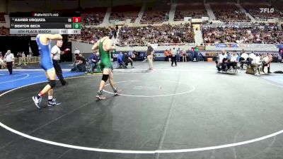 150-D4 5th Place Match - Xavier Urquiza, Bagdad High School vs Benton Beck, Yuma Catholic High School