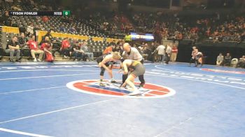 132 Class 2 lbs Cons. Round 1 - Tyson Fowler, Potosi vs Ethan Hale, Kirksville