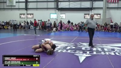 125 lbs Semis (4 Team) - Vinny Grac, DARKHORSE WRESTLING CLUB - GOLD vs Kyler Kiessling, RAMPAGE WRESTLING CLUB