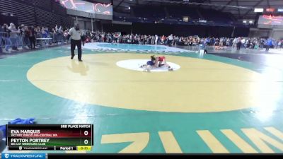 70 lbs 3rd Place Match - Peyton Portrey, Big Cat Wrestling Club vs Eva Marquis, Victory Wrestling-Central WA