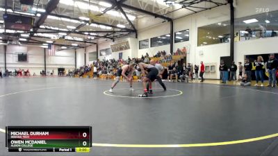 184 lbs Semifinal - Michael Durham, Indiana Tech vs Owen McDaniel, Albion College