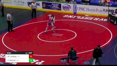 192 lbs Consi Of 8 #1 - Ryan Ludwig, Clearfield vs Tanner McCall, Central Mountain