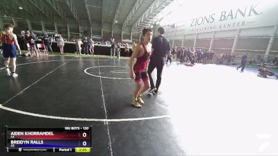 120 lbs Cons. Round 3 - Aiden Khorramdel, CA vs Breidyn Ralls, AZ