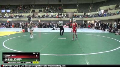 95 lbs Quarterfinal - Jameson Schissel, Outlaw Wrestling Club vs Quincy Fox, Riceville