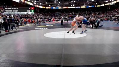 4A 215 lbs Champ. Round 1 - Andrew Jensen, Bear Lake vs Porter Higley, Buhl