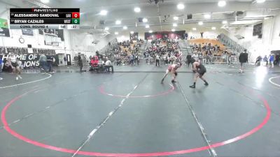 120 lbs Cons. Round 4 - Bryan Cazales, Westminster vs Alessandro Sandoval, Lancaster