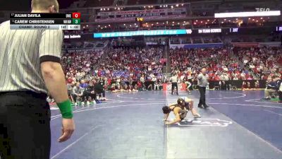 3A-113 lbs Champ. Round 2 - Carew Christensen, Waukee Northwest vs Julian Davila, Des Moines East