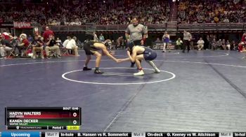 1A-138 lbs Champ. Round 1 - Kanen Decker, Wapsie Valley vs Hadyn Walters, East Union