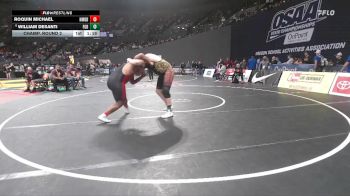 6A Boys 285 lbs Champ. Round 2 - Roquin Michael, North Medford Boys vs William DeSanti, Forest Grove Boys