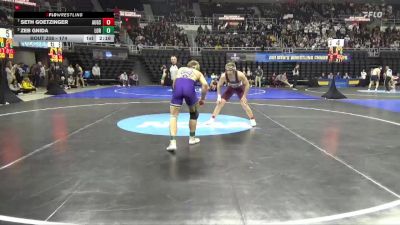 174 lbs Quarterfinal - Seth Goetzinger, Augsburg vs Zeb Gnida, Loras