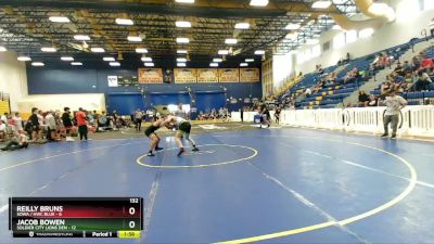 132 lbs Round 2 (8 Team) - Reilly Bruns, SOWA / HWC BLUE vs Jacob Bowen, Soldier City Lions Den