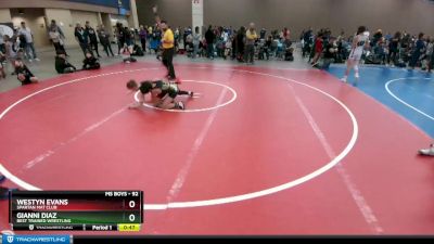 92 lbs Cons. Semi - Westyn Evans, Spartan Mat Club vs Gianni Diaz, Best Trained Wrestling