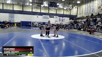 112 lbs Semifinal - Gabriel Crockett, Colony High School vs Kyler Wheat, Colony High School