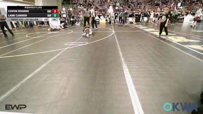 37-40 lbs Semifinal - Cavon Rogers, Berryhill Wrestling Club vs Lane Carrier, Raw Wrestling Club