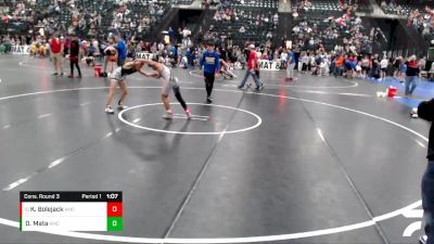 102-112 lbs Cons. Round 3 - Kayden Bolejack, Fillmore Central vs DeAngelo Mata, Midwest Destroyers
