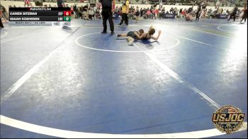52 lbs Consi Of 8 #2 - Cainen Sitzman, Tulsa Blue T Panthers vs Isaiah Koehrsen, Liberty Warrior Wrestling Club