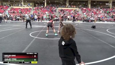 105 lbs 5th Place Match - Zaelee Stein, Great Bend Kids Wrestling Club vs Haylee King, DC Gold