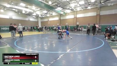 106 lbs Champ. Round 3 - Matthew Lopez, Bishop Amat vs Abraham Chapa, La Quinta