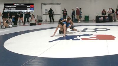 170 lbs Cons. Quarters - Cydney Davis, Bel Air High School Wrestling vs Ella Johnson, New Jersey