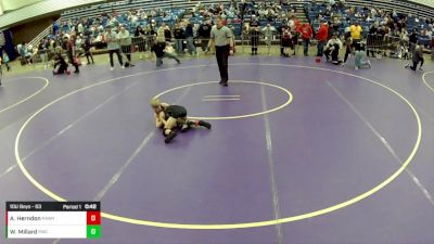 10U Boys - 63 lbs Cons. Round 4 - Abram Herndon, Raider Wrestling vs Wells Millard, Rochelle Wrestling Club